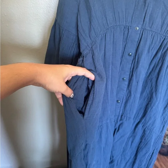 Pact Navy Coastal Long Sleeve Dress - Picture 4 of 4